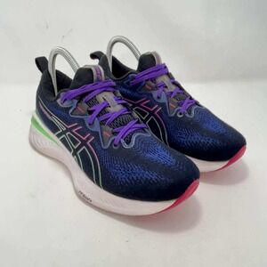 Asics Gel-Cumulus 25 Womens 7.5 Running Shoes Navy Purple Pink 1012B441 FF Blast